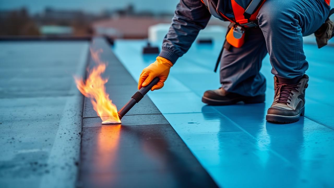 Waterproofing contractor at work